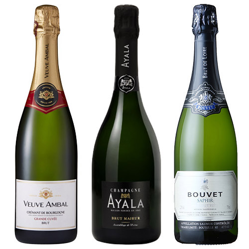 【送料当社負担】「シャンパーニュ、ブルゴーニュ、ロワールが揃った」瓶内二次発酵フランス銘醸スパークリング3本セット