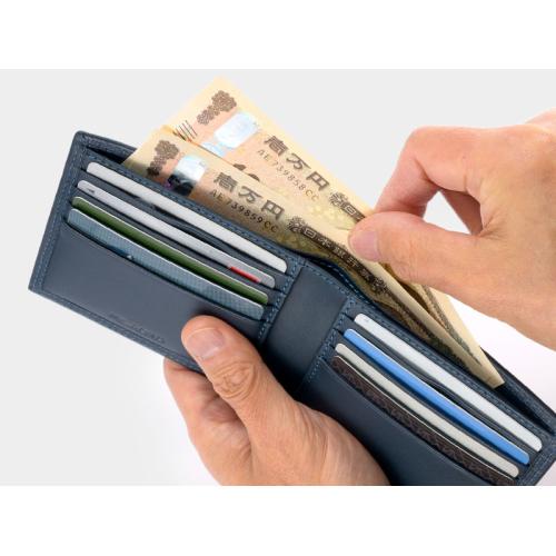 ＜ミラグロ＞キップレザー・ダブルステッチ札入れ