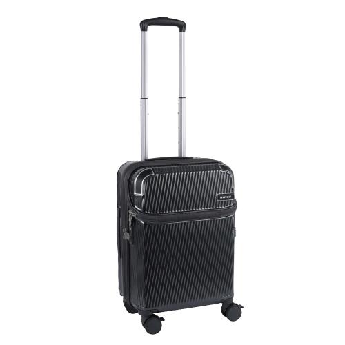 ＜TRAVELIST＞コーナーパッド付 Top Openキャリー 機内持込