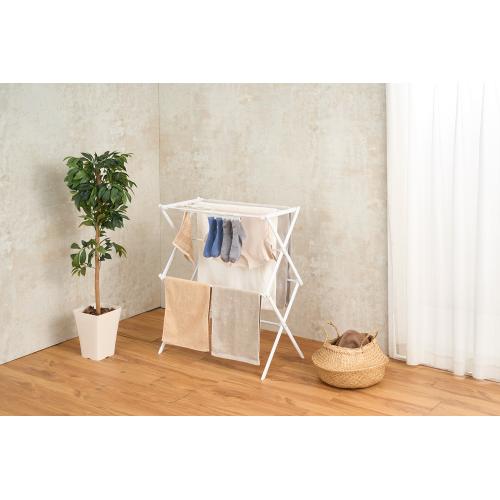 ＜ベストコ＞Quick Lock平干しできるコンパクトスタンド物干し　伸縮S