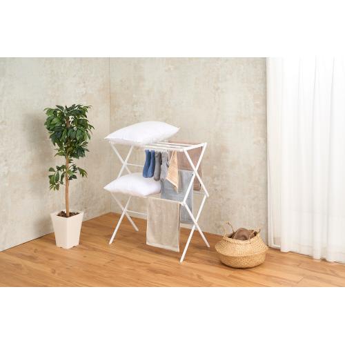 ＜ベストコ＞Quick Lock平干しできるコンパクトスタンド物干し　伸縮S