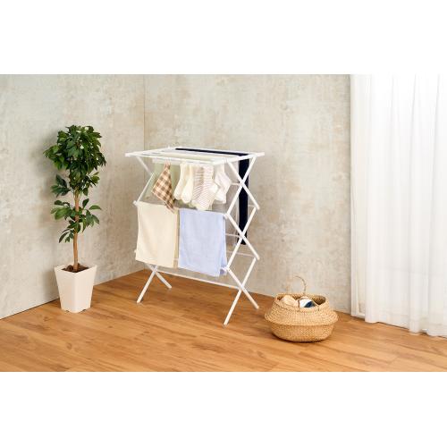 ＜ベストコ＞Quick Lock平干しできるコンパクトスタンド物干し　伸縮M