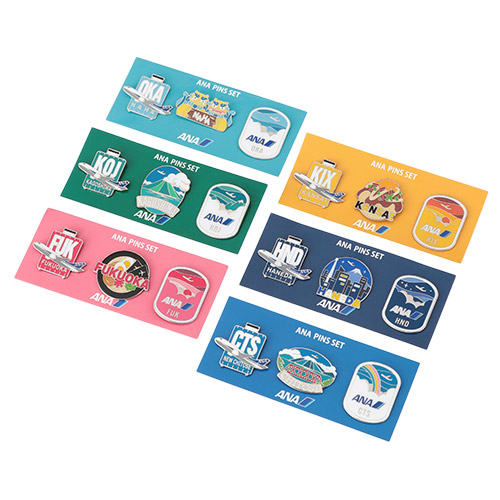 ＜ANAオリジナル＞３レターピンズセット(６就航地セット)
