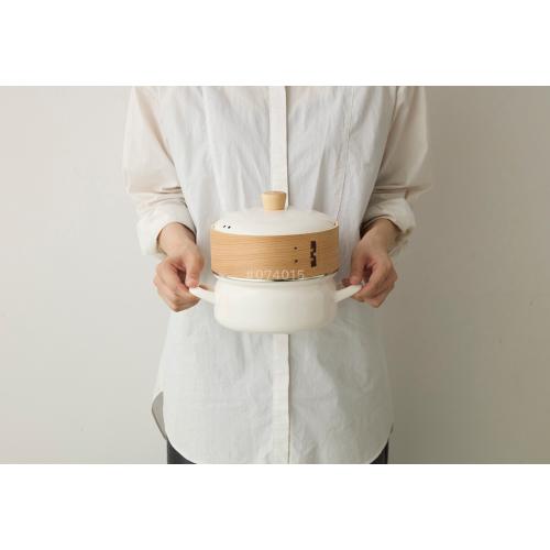 ＜富士ホーロー＞せいろ付きホーロー鍋18cm