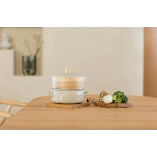 ＜富士ホーロー＞せいろ付きホーロー鍋18cm