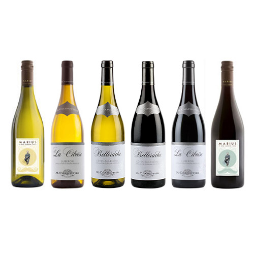 【送料当社負担】ロバート・パーカー氏も絶賛！フランス・ローヌ地方の名門「M.シャプティエ」スタンダード赤白ワイン6本セット