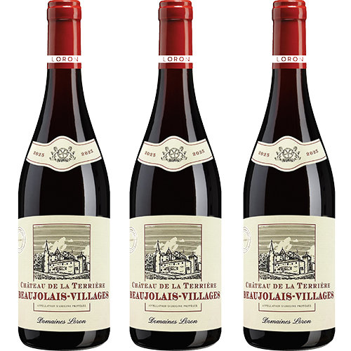【送料当社負担】＜メゾン・ジャン・ロロン＞ボジョレ・ヴィラージュ・ヌーヴォー シャトー・ド・ラ・テリエール3本セット