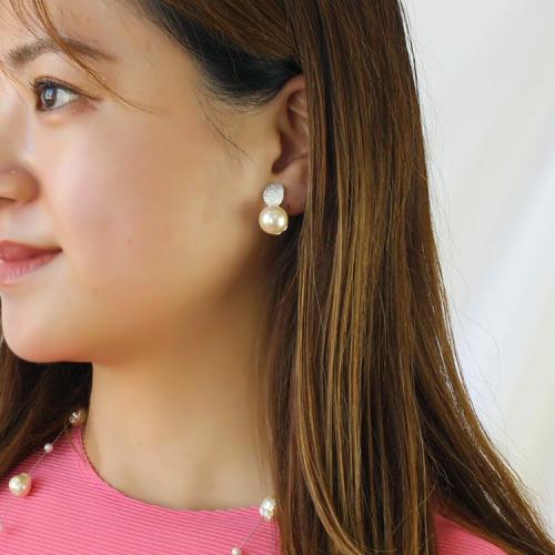 ＜アビステ＞パールデザインイヤリング