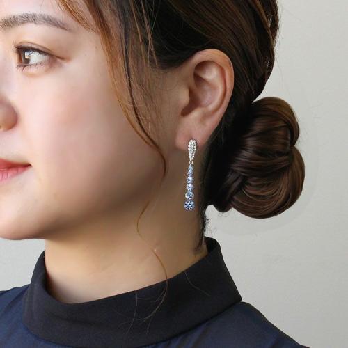 ＜アビステ＞クリスタルガラスロングピアス