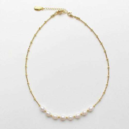 ＜アビステ＞淡水パールショートネックレス