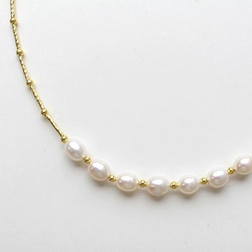 ＜アビステ＞淡水パールショートネックレス