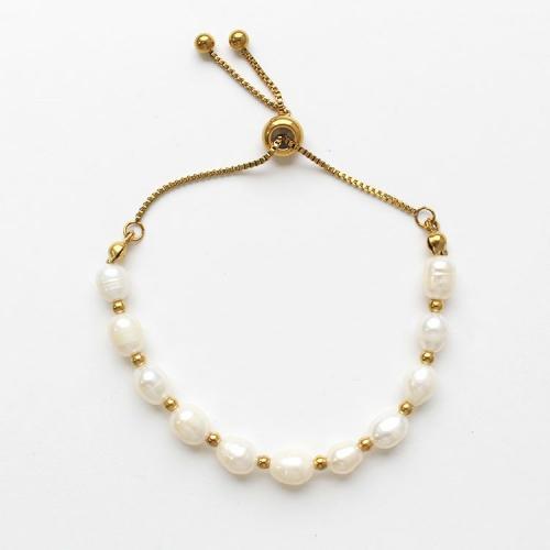 ＜アビステ＞淡水パールデザインブレスレット