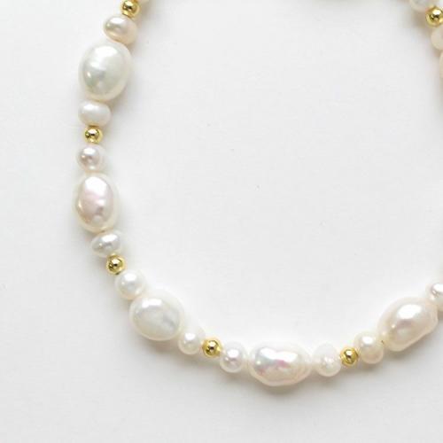 ＜アビステ＞淡水パールデザインブレスレット