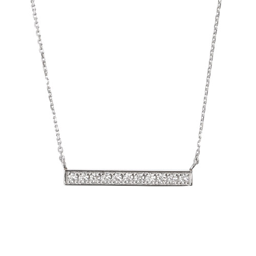 ＜ミワ＞ダイヤモンドバーネックレス