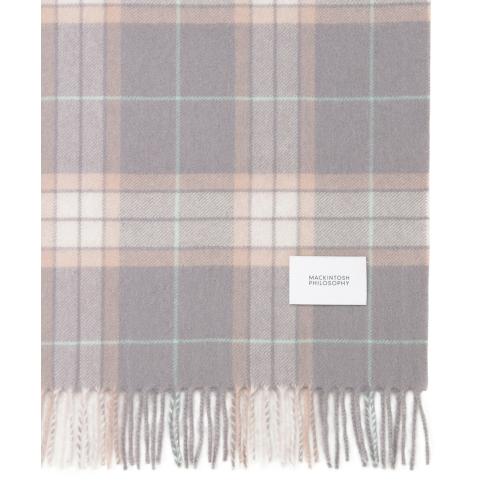 ＜マッキントッシュフィロソフィー＞カシミヤ100%波付チェックストール