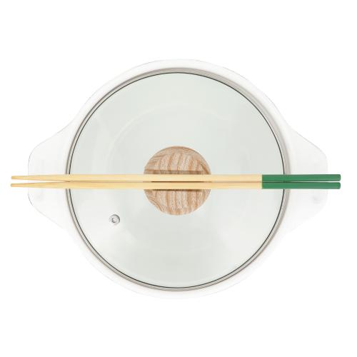 ＜LIV PLUS＞ビストロ・セラミックIH卓上鍋 20cm ガラス蓋付