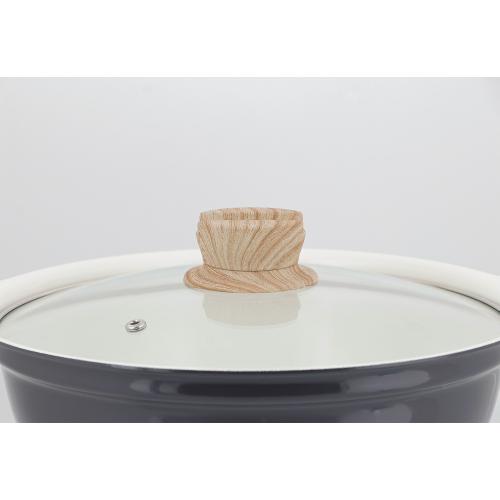 ＜LIV PLUS＞ビストロ・セラミックIH卓上鍋 24cm ガラス蓋付