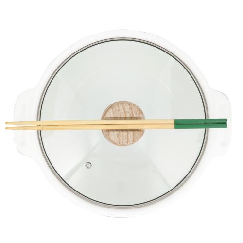 ＜LIV PLUS＞ビストロ・セラミックIH卓上鍋 24cm ガラス蓋付