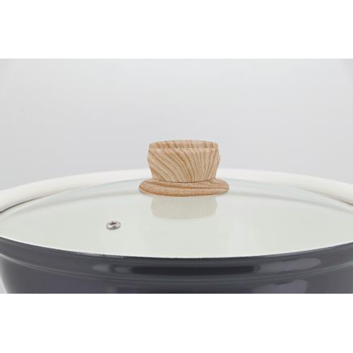 ＜LIV PLUS＞ビストロ・セラミックIH卓上鍋 26cm ガラス蓋付