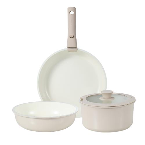 ＜LIV PLUS＞ICE CREAM セラミック IHワンハンドルセット 5点セット