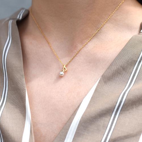 ＜グロッセ＞トレゾア アコヤ トーン ネックレス ゴールド