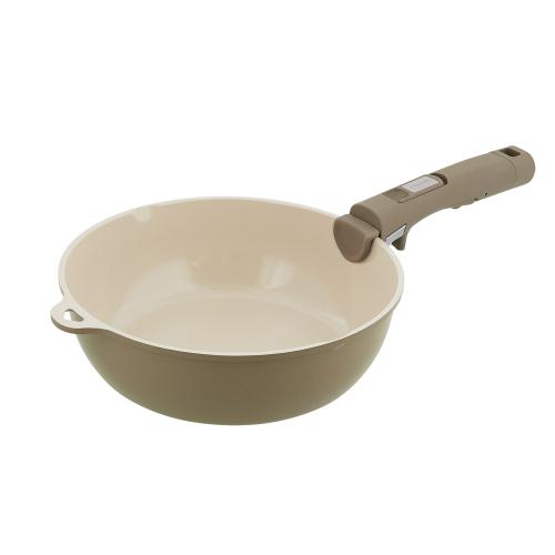 ＜LIV PLUS＞ソノマ セラミック IH ディープパン 24cm グレージュ
