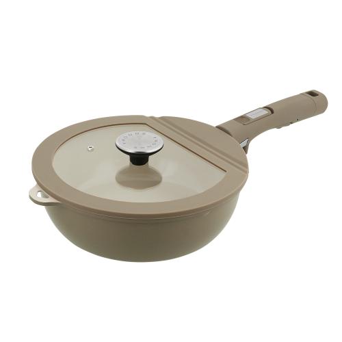 ＜LIV PLUS＞ソノマ セラミック IH ディープパン 24cm グレージュ