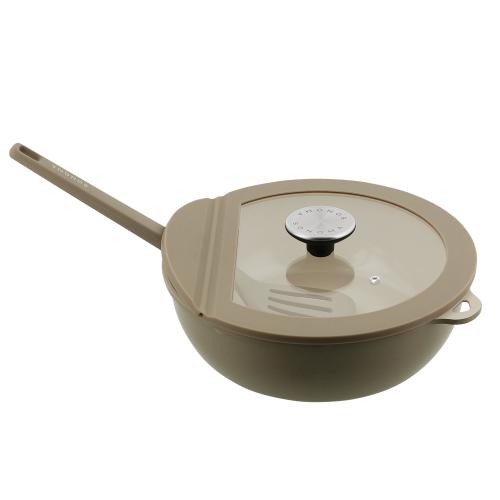 ＜LIV PLUS＞ソノマ セラミック IH ディープパン 24cm グレージュ