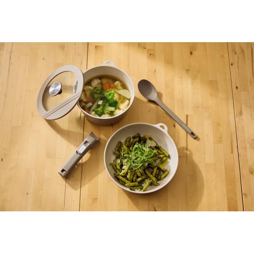 ＜LIV PLUS＞ソノマ ガラス蓋 20cm グレージュ