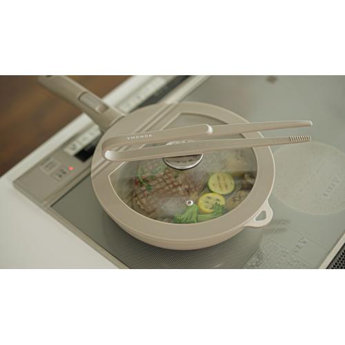 ＜LIV PLUS＞ソノマ ガラス蓋 20cm グレージュ