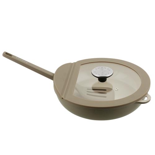 ＜LIV PLUS＞ソノマ ガラス蓋 24cm グレージュ