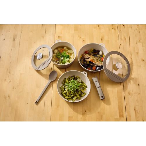 ＜LIV PLUS＞ソノマ ガラス蓋 24cm グレージュ