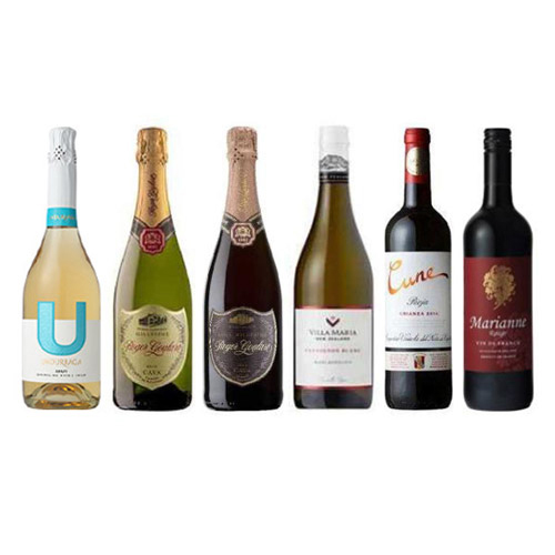 【送料当社負担】鍋料理に合わせたい！赤・白・ロゼ・スパークリングワインが揃ったバラエティ6本セット