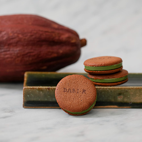 ＜dari K＞カカオサンドクッキー「ダーク」「抹茶」各６枚入