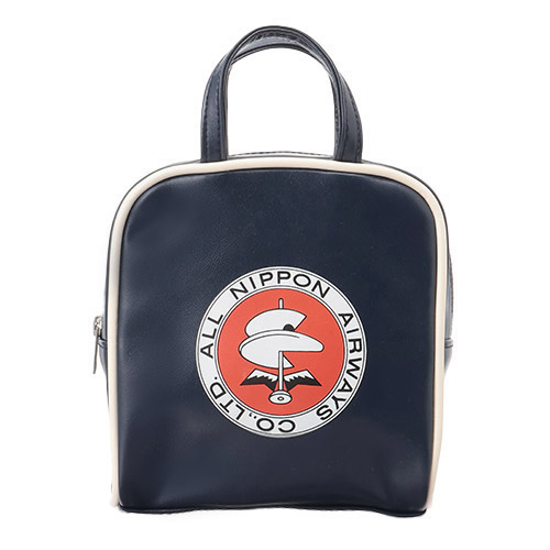 ＜ANAオリジナル＞レトロモチーフ  エアラインバッグ風スクエアポーチ（ネイビー）