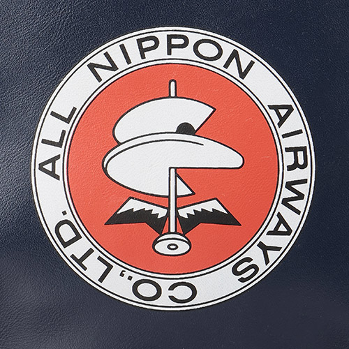 ＜ANAオリジナル＞レトロモチーフ  エアラインバッグ風スクエアポーチ（ネイビー）