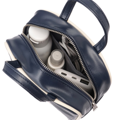 ＜ANAオリジナル＞レトロモチーフ  エアラインバッグ風スクエアポーチ（ネイビー）