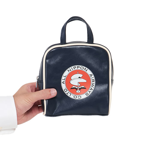 ＜ANAオリジナル＞レトロモチーフ  エアラインバッグ風スクエアポーチ（ネイビー）