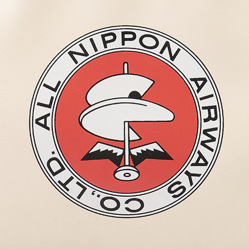 ＜ANAオリジナル＞レトロモチーフ  エアラインバッグ風レクタングルポーチ（アイボリー）