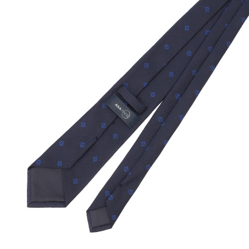 ＜ANA FINDS＞博多織　華皿小紋柄ネクタイ　ネイビー