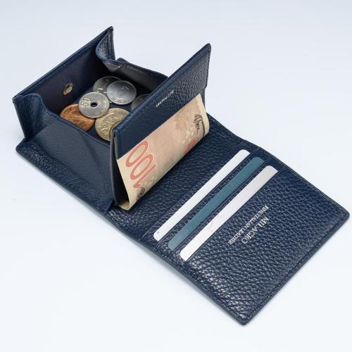 ＜ミラグロ＞イタリアンシュリンクレザー・薄型コンパクト財布