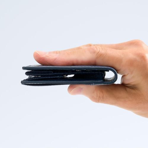 ＜ミラグロ＞イタリアンシュリンクレザー・薄型コンパクト財布