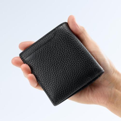 ＜ミラグロ＞イタリアンシュリンクレザー・薄型コンパクト財布