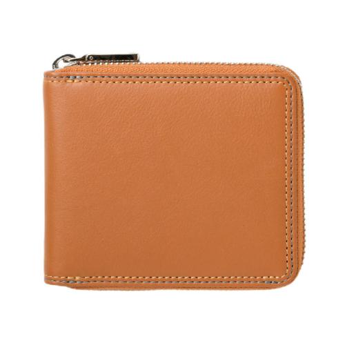 ＜ミラグロ＞キップレザー・ラウンドファスナー二つ折り財布