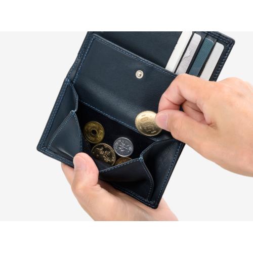 ＜ミラグロ＞キップレザー・縦型二つ折り財布