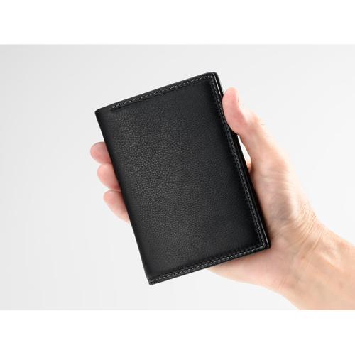 ＜ミラグロ＞キップレザー・縦型二つ折り財布