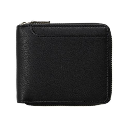 ＜ミラグロ＞牛革ソフトミリングレザー・ラウンドファスナーショートウォレット