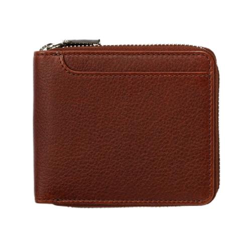 ＜ミラグロ＞牛革ソフトミリングレザー・ラウンドファスナーショートウォレット