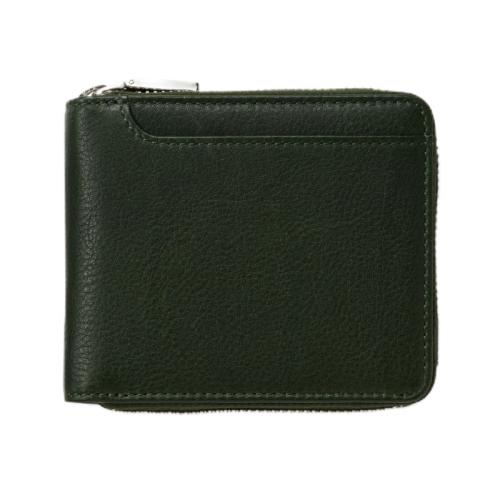 ＜ミラグロ＞牛革ソフトミリングレザー・ラウンドファスナーショートウォレット