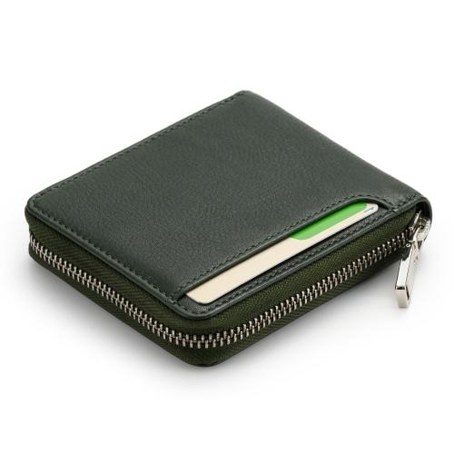 ＜ミラグロ＞牛革ソフトミリングレザー・ラウンドファスナーショートウォレット